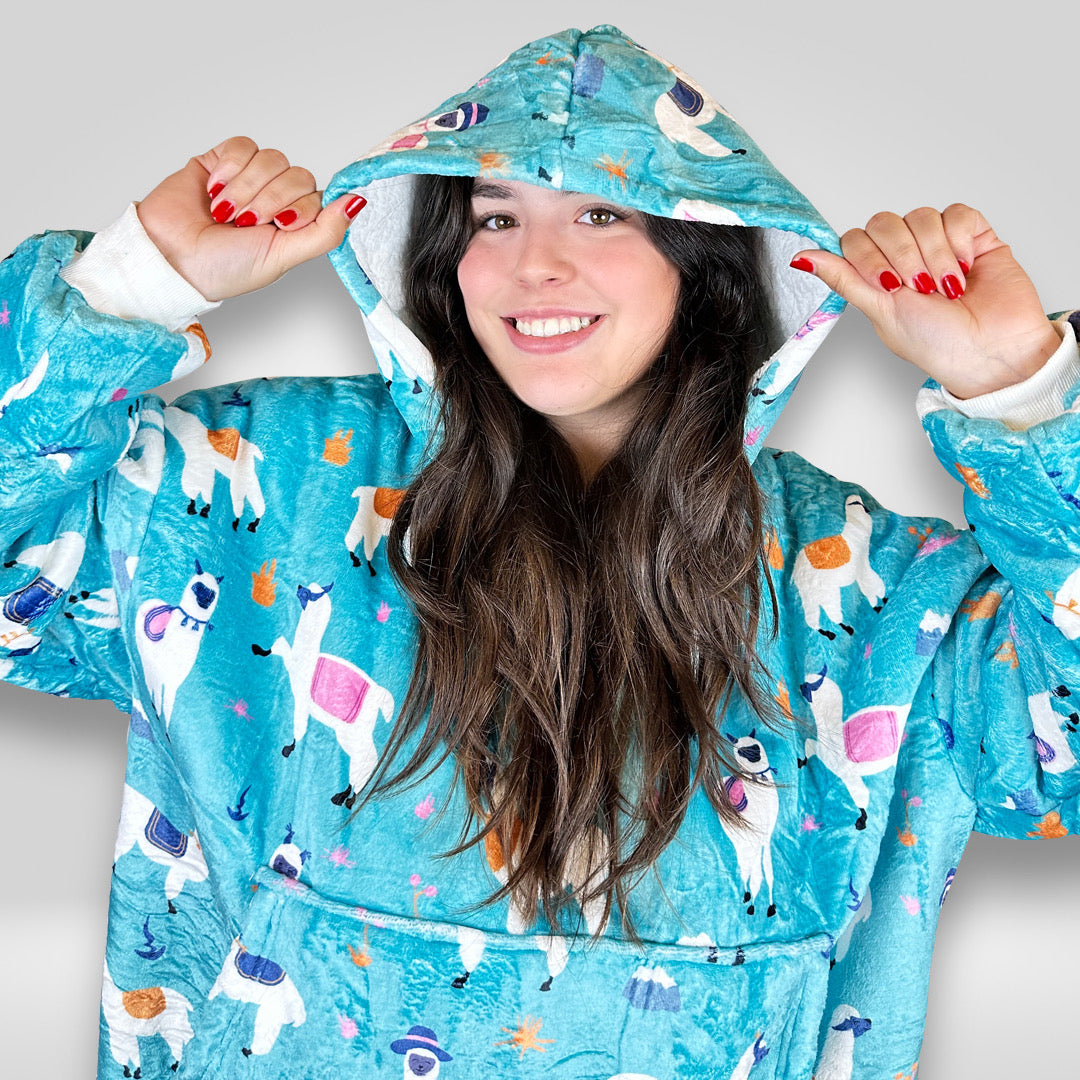 An adult-sized wearable blanket for ultimate comfort.