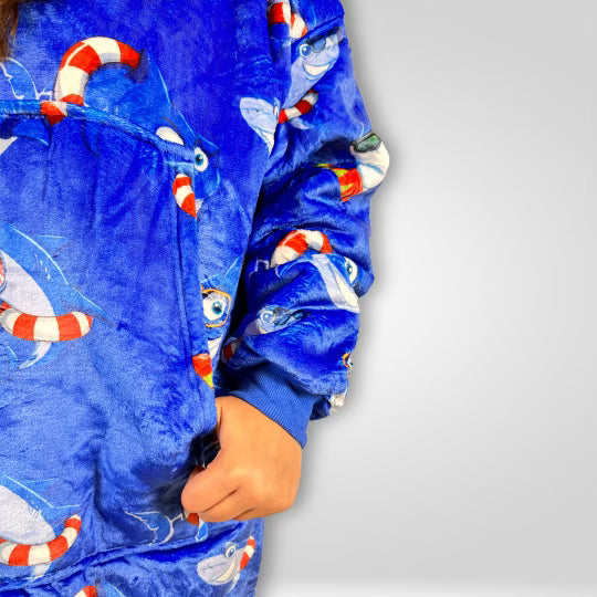 Shark Adventures themed Wearable blanket