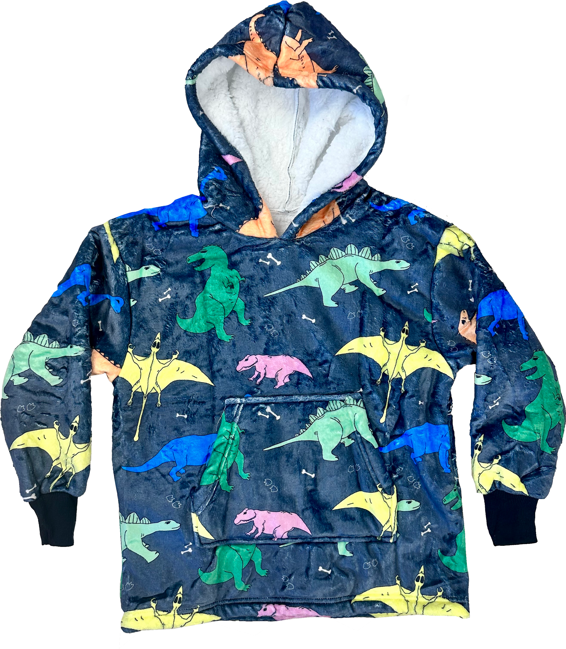 Get ready for a Jurassic adventure with our dinosaur-patterned blanket