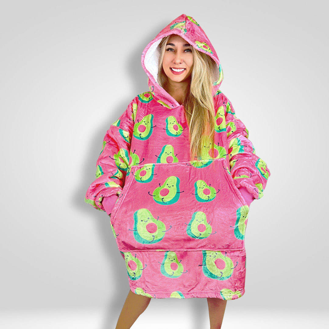 Soft and plush avocado-inspired wearable blanket for ultimate comfort