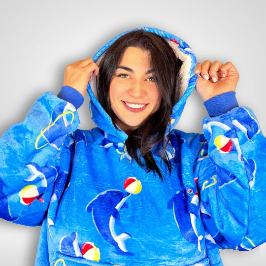 Wrap yourself in the softness of our Dolphin-inspired wearable blanket.
