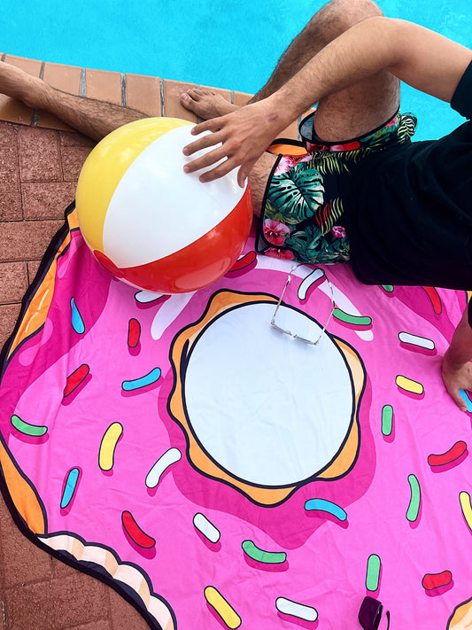 Pink Sprinkle Paradise Donut Towel: A vibrant Pool towel with a playful donut design