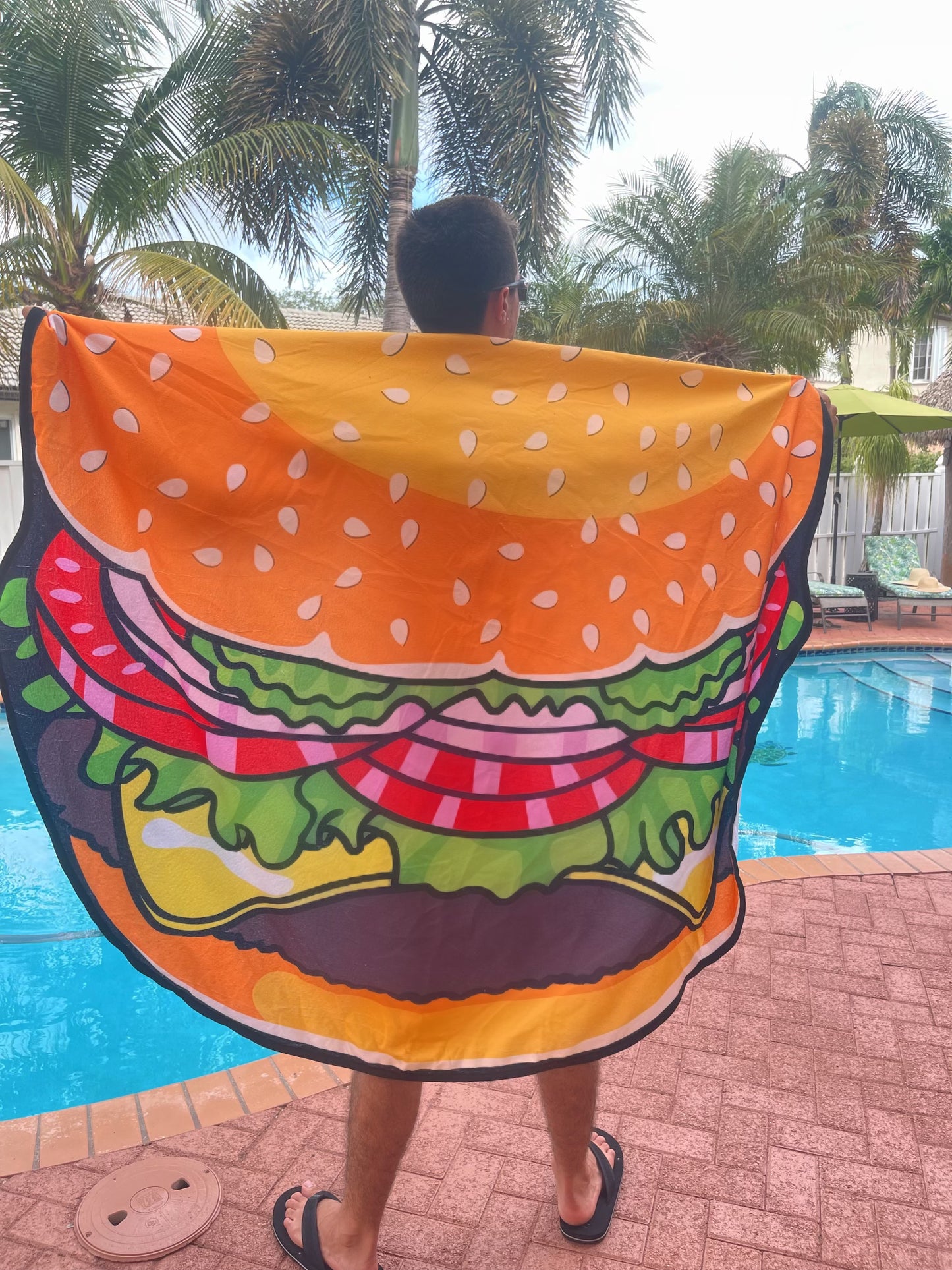 best beach towels Cheesy Burger-Inspired